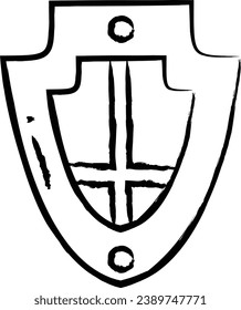 English Heater Shield hand drawn vector illustrations