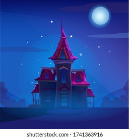 English house facade. Vector illustration.