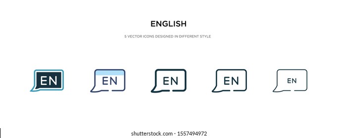 english icon in different style vector illustration. two colored and black english vector icons designed in filled, outline, line and stroke style can be used for web, mobile, ui