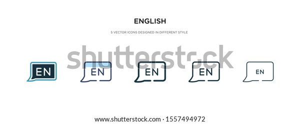 English Icon Different Style Vector Illustration Stock Vector (Royalty ...
