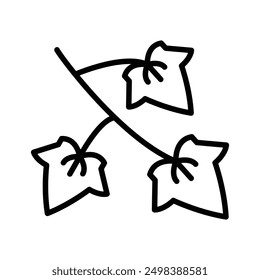 English ivy icon linear logo mark in black and white