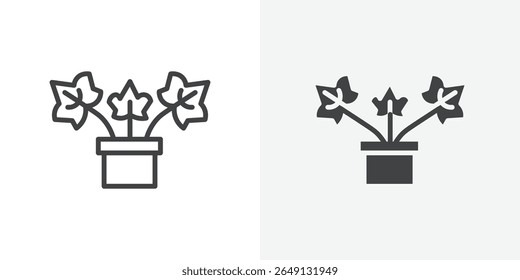 English ivy icon Outline vector sign