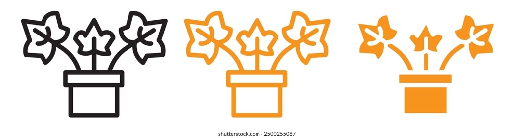 English Ivy Icon Set Botanical Illustrations for Gardening and Nature Projects