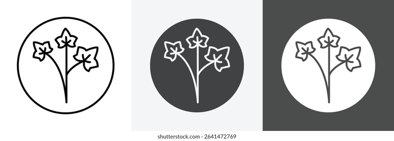 English ivy icon set vector art