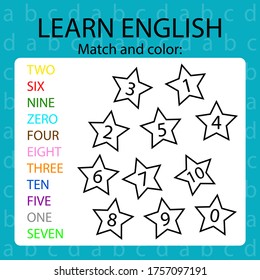 English for kids / learn numbers game template