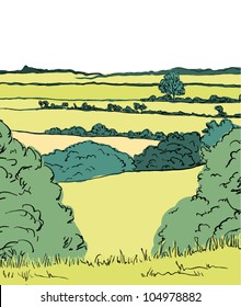 english landscape illustration