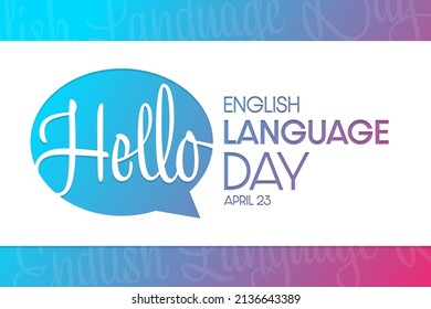 English Language Day. April 23. Vector illustration. Holiday poster