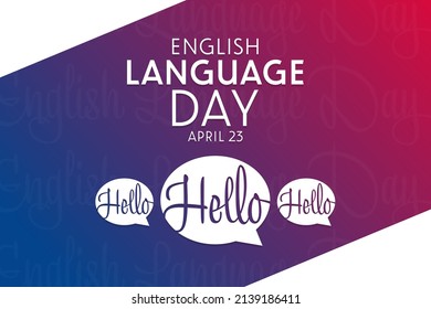 English Language Day. April 23. Vector illustration. Holiday poster