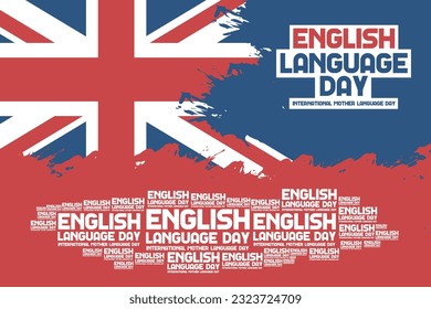 Plantilla de concepto del día en inglés para banner de fondo. Ilustración vectorial de la llanura de engala