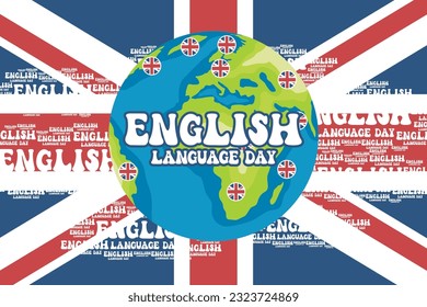 Plantilla de concepto del día en inglés para banner de fondo. Ilustración vectorial de la llanura de engala
