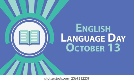 English Language Day vector banner design with geometric shapes and vibrant colors on a horizontal background. Happy English Language Day modern minimal poster.