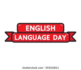 English language day vector cartoon design.