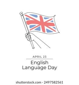 Englisch Language Day Vektor Design Vorlage gut für die Feier Nutzung. Englisch Language Day design. Kontinuierliche Linienzeichnung. eps 10.