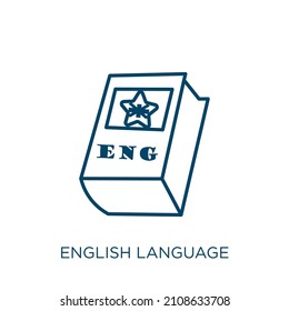 english language icon. Thin linear english language outline icon isolated on white background. Line vector english language sign, symbol for web and mobile