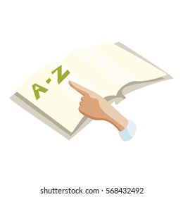 English language learning concept icon. Cartoon illustration of English language learning concept vector icon for web