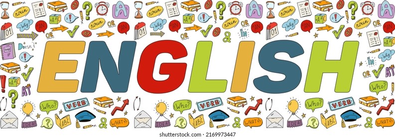 English Language Learning Concept Vector Illustration Stock Vector ...