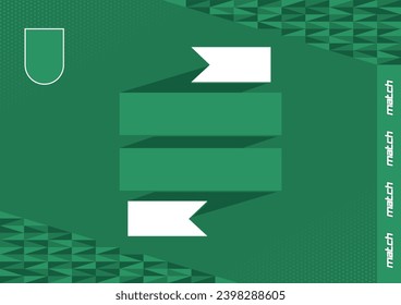 English league cup football tournament vector sport blank green template for teams match with ribbon crest triangles dots.