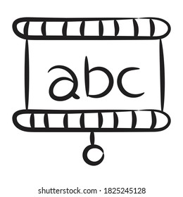 English learning class in doodle design, basic learning concept 