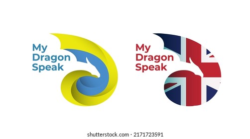 English learning school flat style simple logo design. Use it for brand design or poster design.