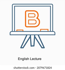 English Lecture or Class Icon Concept