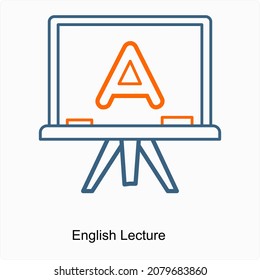 English Lecture or Class Icon Concept