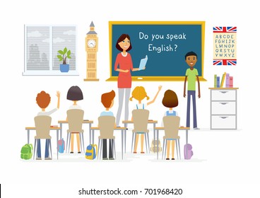 Speak English Kids Stock Illustrations Images Vectors