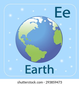 English Letter E Planet Earth Stock Vector Royalty Free