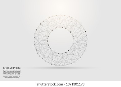 English letters abstract font consists 3d of triangles, lines, dots and connections. Vector illustration EPS 10.