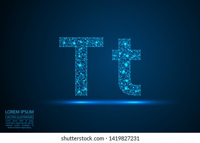 English letters abstract font consists 3d of triangles, lines, dots and connections. Vector illustration EPS 10.