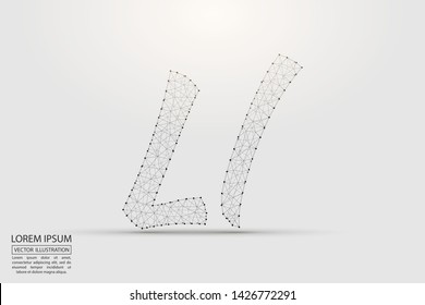 English letters abstract font consists 3d of triangles, lines, dots and connections. Vector illustration EPS 10.