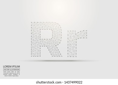 English letters abstract font consists 3d of triangles, lines, dots and connections. Vector illustration EPS 10.