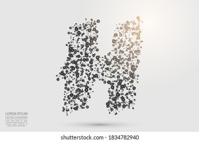 English letters abstract font consists 3d of triangles, lines, dots and connections. Vector illustration EPS 10.
