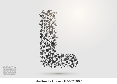 English letters abstract font consists 3d of triangles, lines, dots and connections. Vector illustration EPS 10.
