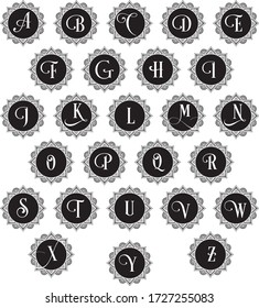 English letters in decorative forms