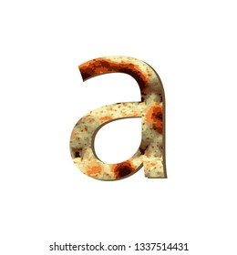 English lowercase letter A with matza texture. Font for Passover. Vector illustration on isolated background.