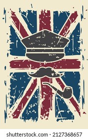 English man background, illustration in vector format, design template for print t shirt fashion clothing and poster