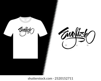 English Man Vector White T Shirt Design