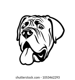 English mastiff dog - isolated outlined vector illustration