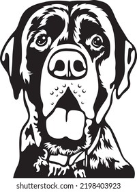 English mastiff dog owner pet lover EPS cute face of a dog drawing