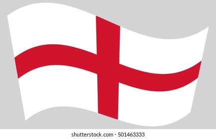 English national official flag. Patriotic symbol, banner, element, background. Correct colors. Flag of England waving on gray background, vector