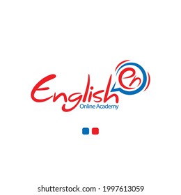 English online academy logo concept