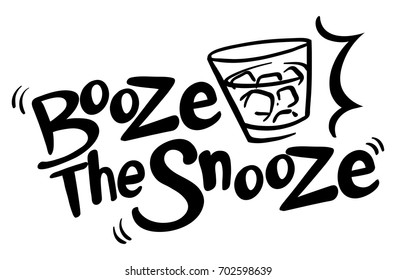 English phrase for booze the snooze illustration