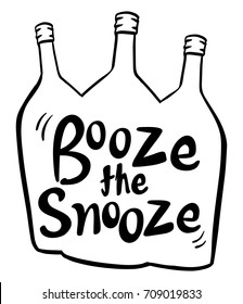 English phrase for booze the snooze illustration