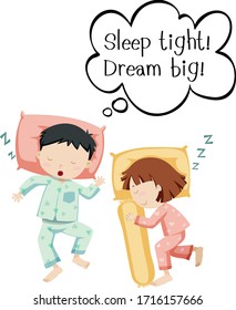English phrase with people in actions on white background illustration