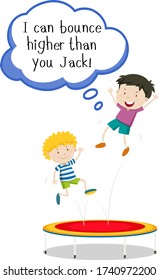 English phrase with people in actions on white background illustration