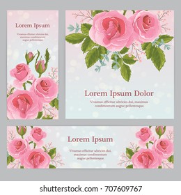 English  pink rose graphic flowers. For wedding invitation or greeting card. David Austin rose