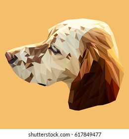 English pointer dog animal low poly design. Triangle vector illustration.
