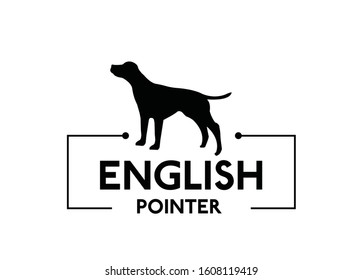 English Pointer dog logo vector icon