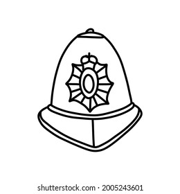 English Police Hat Doodle Icon Vector Stock Vector (Royalty Free ...