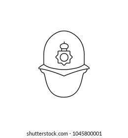 English police man icon. Outline english police man vector icon for web design isolated on white background